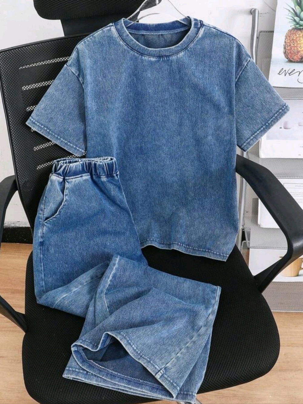 Casual Denim Two-Piece Set